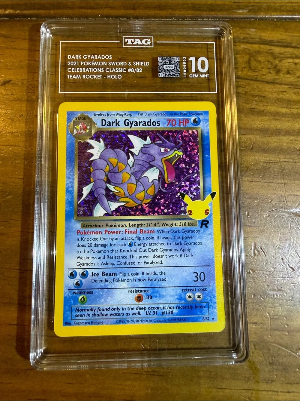 Pokemon Graded Tag 10 Dark Gyarados 8/82 Team Rocket